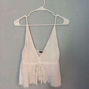 🌙White lace top with tie